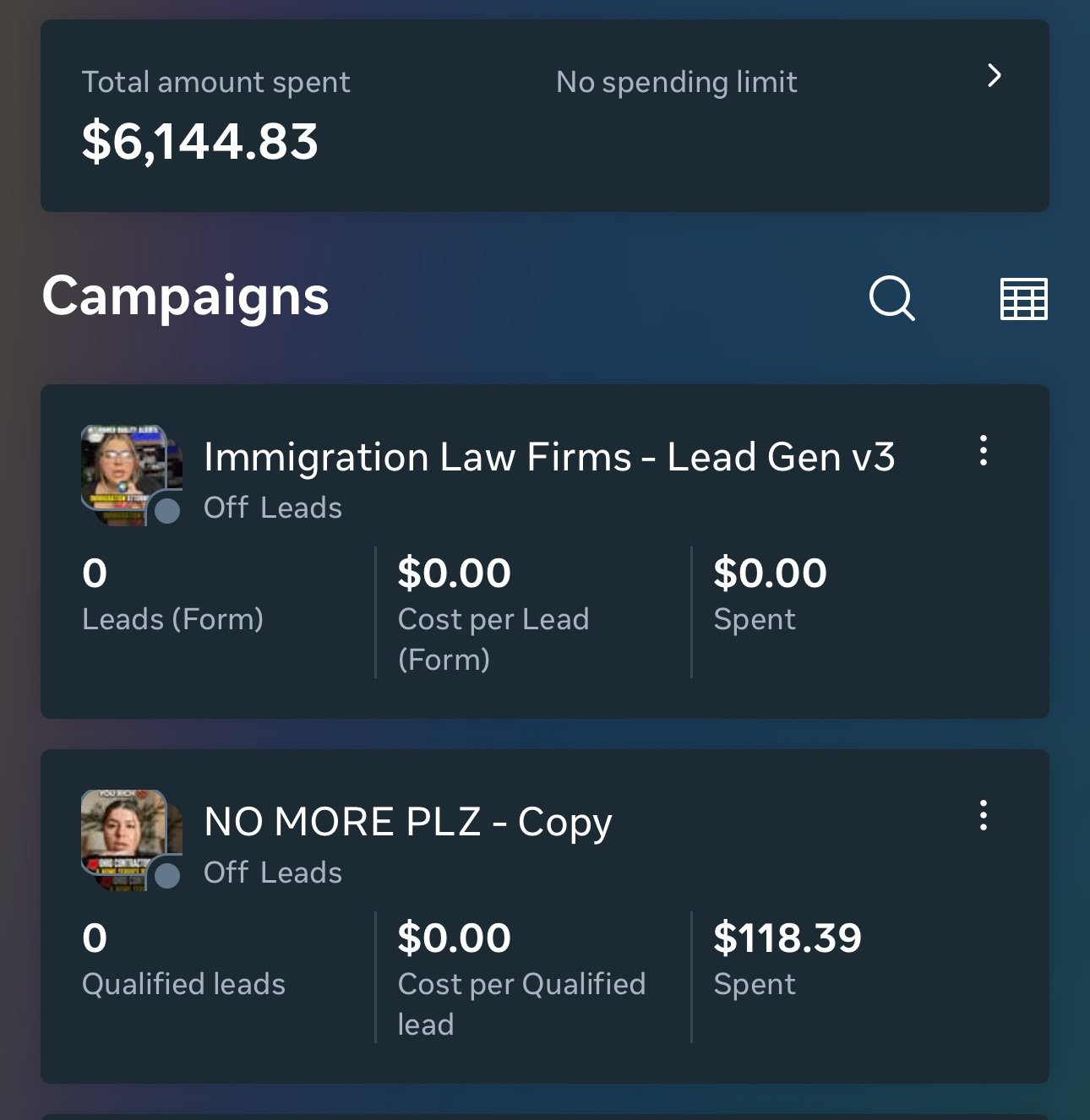 META ADS result
