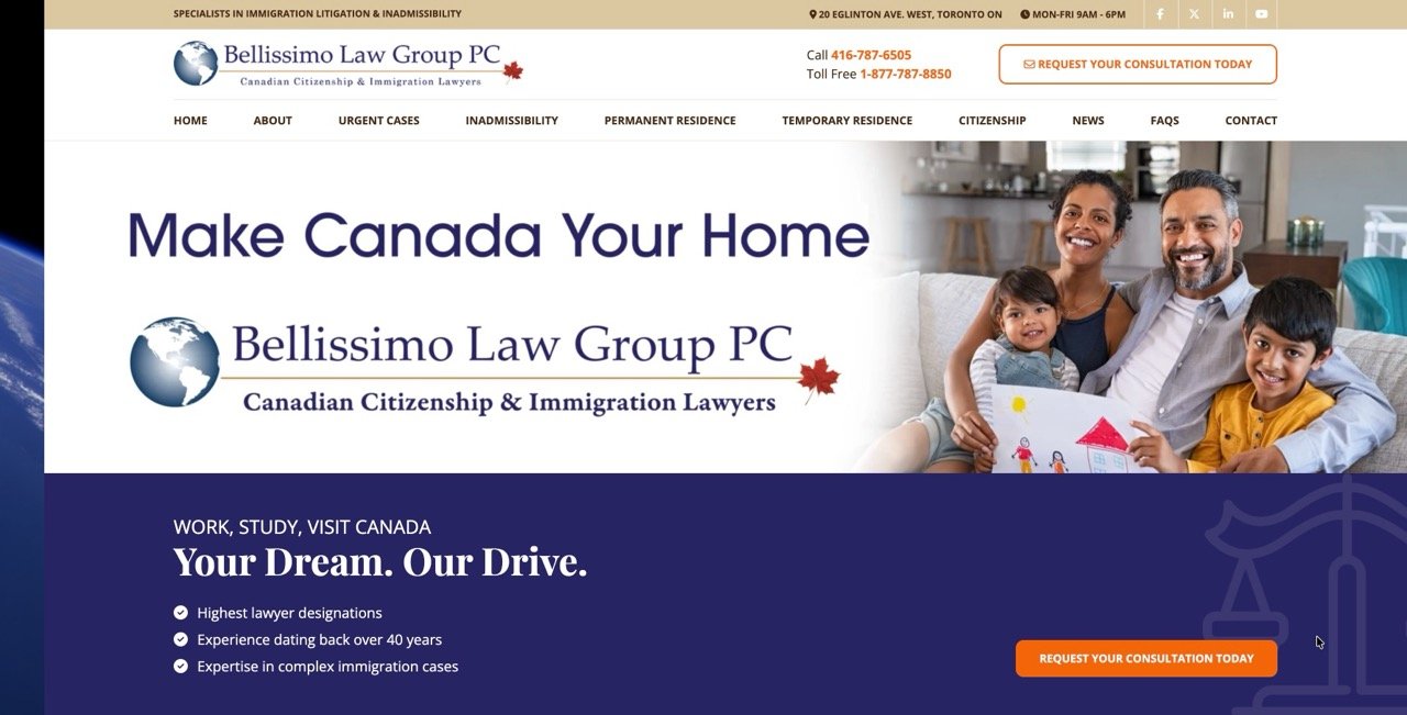 Immigration law firm website design example