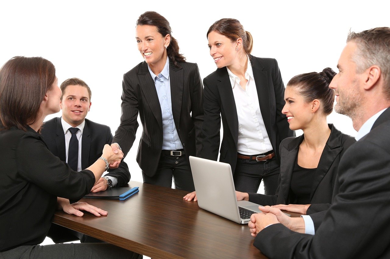 Team meeting around a table